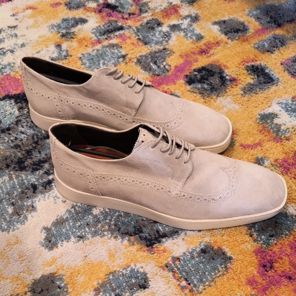 NWOT Men's Joseph Abboud Gray Suede Dress Shoes Wingtip Enea Size 12
